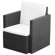 Fotele i krzesła ogrodowe - vidaXL Krzesło ogrodowe z poduszkami polirattan czarne 42669 - miniaturka - grafika 1