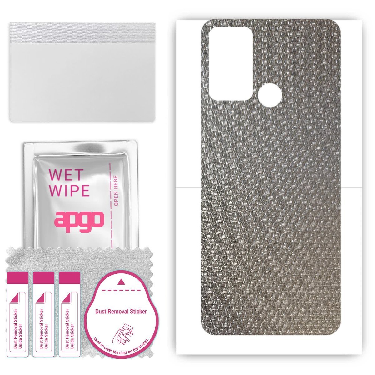 Folia naklejka skórka strukturalna na TYŁ do ZTE Optus X Tap 2 - Aluminium krople - apgo SKINS