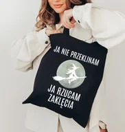 Torby i wózki na zakupy - czarna torba EKO z nadrukiem - miniaturka - grafika 1