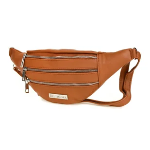 Camel saszetka nerka damska 3 suwaki Beltimore skóra naturalna F23 brązowy, beżowy - Nerki Camel saszetka nerka damska 3 suwaki Beltimore skóra naturalna F23 brązowy, beżowy - Nerki - miniaturka - grafika 1