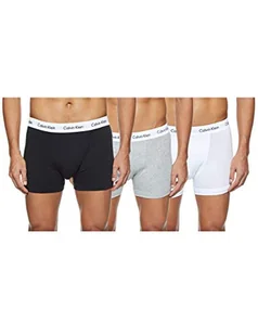 Calvin Klein 3p Trunk Bokserki (szorty) Mężczyźni , Black/White/Grey Heather , M - Spodenki damskie - miniaturka - grafika 1
