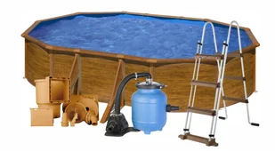 Basen ogrodowy stalowy Pacific aqua 610x375x120 cm GRE - Baseny ogrodowe - miniaturka - grafika 1