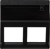 Klawisze i ramki - Simon Simon Connect Płytka K45 gniazda teleinformatycznego podwójnego 2xRJ skośna szary grafit KB080/14 KB080/14 - miniaturka - grafika 1