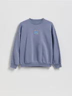 Bluzy dla chłopców - Reserved - Bawełniana bluza oversize - niebieski - miniaturka - grafika 1