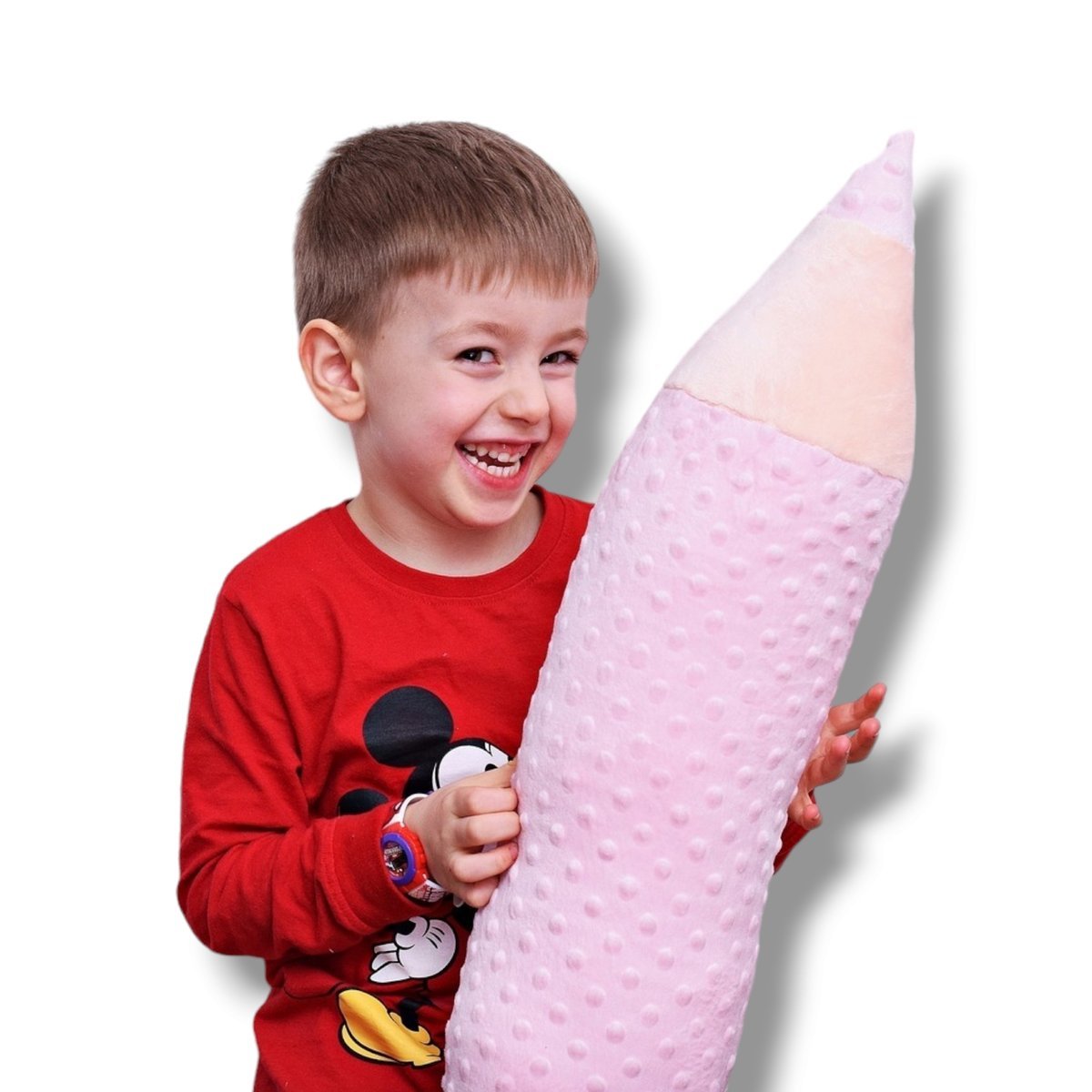 Kredka pluszowa zagłówek długa poduszka ochraniacz jasny róż