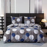 Pościel - Cotton World Pościel 140x200 2cz QM2732 szara koła bawełniana - miniaturka - grafika 1