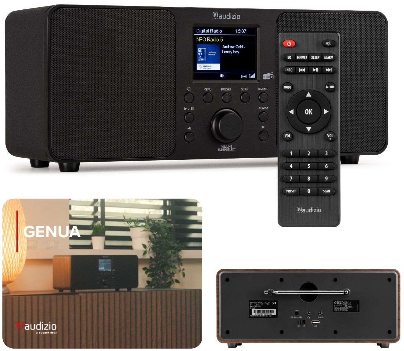 Audizio Genua DAB+ FM stereo czarne