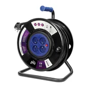 Przedłużacze i rozgałęźniki - Orno Przedłużacz bębnowy 4 gniazda 2P+Z kabel PVC H05VV-F 3x1,5mm2 długość 50m STAŁE GNIAZDA termik przesłony torów prądowych OR-AE-13155/50M - miniaturka - grafika 1