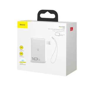Baseus Mini S power bank 10000mAh 18W bezprzewodowa ładowarka Qi 10W USB / USB Typ C PowerDelivery QC3.0 biały (PPXFF10W-02) - Ładowarki do telefonów - miniaturka - grafika 25