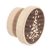 Formy do ciast - Orion Stempel Pieczątka Dekorator Do Ciastek Drewniany Choinka 5,5 Cm - miniaturka - grafika 1