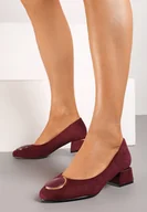 Czółenka - Bordowe Czółenka Vices z Ozdobnymi Metalicznymi Wstawkami i Skórzaną Wkładką Innathoria - miniaturka - grafika 1