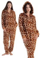 Piżamy damskie - Kombinezon Z Kapturem Pluszowy Piżama Damska S 36 Pajac Na Suwak Zimowy - miniaturka - grafika 1