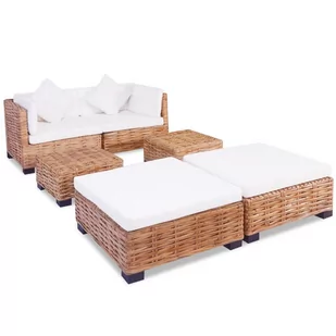 vidaXL Zestaw wypoczynkowy, 16 elementów, naturalny rattan - Komplety wypoczynkowe - miniaturka - grafika 1