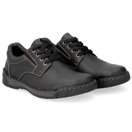 Półbuty męskie - Półbuty męskie Rieker B0306-00 BLACK 45 - miniaturka - grafika 1