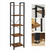 Regały - Regał szafka do przechowywania 39,6x154x30 czarny 5 poziomów Loft vintage - miniaturka - grafika 1