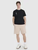 Spodenki męskie - 4F Spodenki dresowe męskie - beżowe L - miniaturka - grafika 1