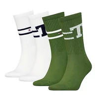 Skarpetki męskie - Tommy Hilfiger Skarpety męskie CLSSC (4 sztuki), zielony wojskowy/biały, 39-42 EU - miniaturka - grafika 1