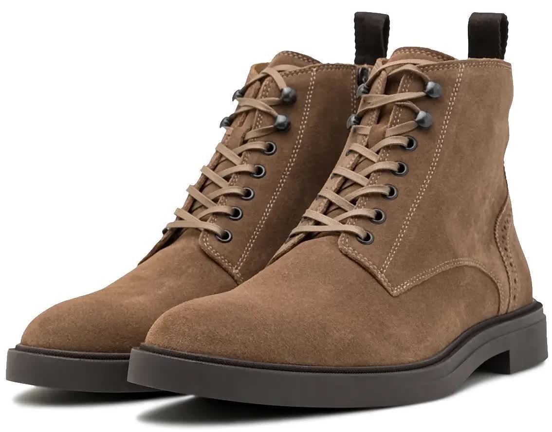 Buty męskie sztyblety HUGO BOSS brązowe trzewiki skórzane półbuty r. 41 28 cm