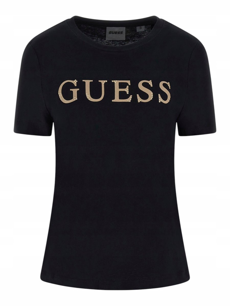 GUESS KOSZULKA DAMSKA CLELIA SS T-SHIRT CZARNA r.XS