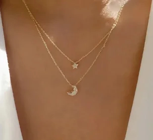Delikatny Naszyjnik Damski "Gwiezdna Noc" - N-8 - Naszyjniki - miniaturka - grafika 1