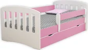 Łóżka dla dzieci i młodzieży - Elior Łóżko dziewczęce z szufladą i materacem Pinokio 2X 80x160 - różowe - miniaturka - grafika 1