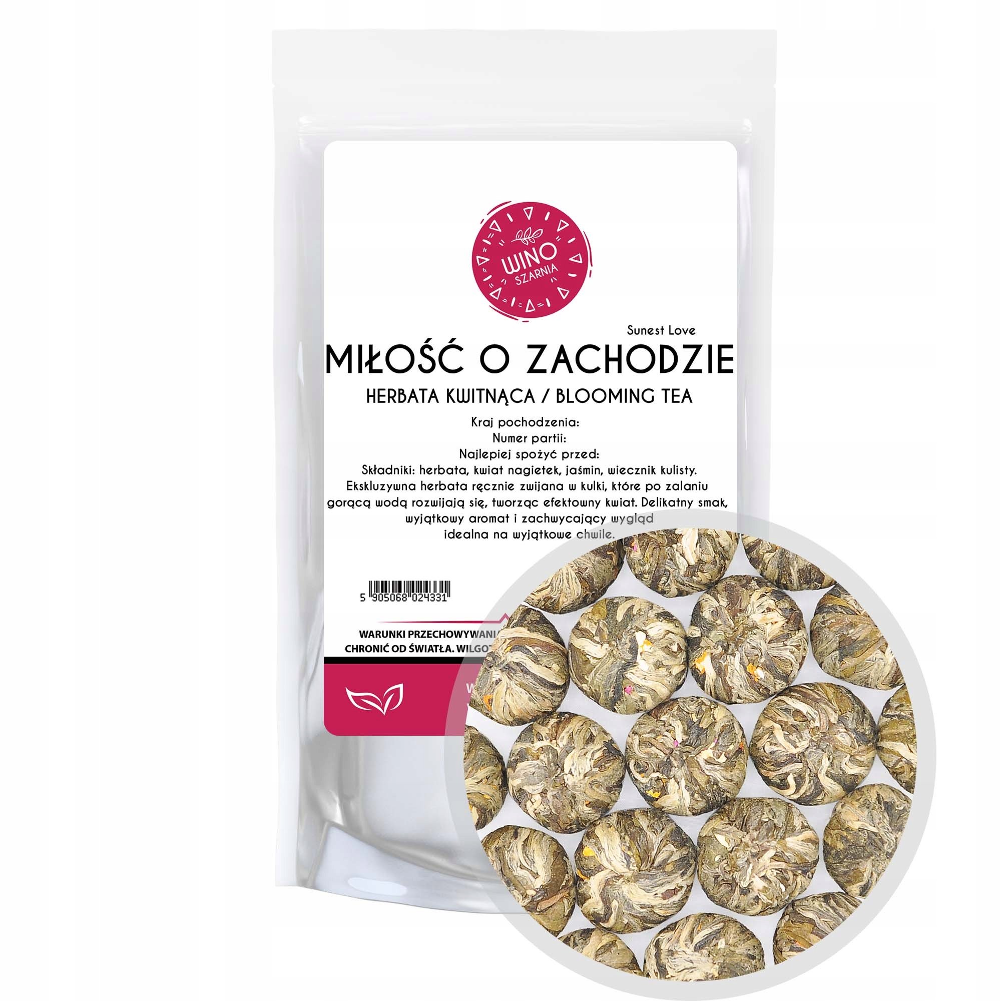 Herbata kwitnąca zielona Miłość o Zachodzie Słońca Sunest Love 1kg