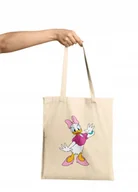 Torebki damskie - TORBA SHOPPER MATERIAŁOWA NA RAMIĘ PREZENT DAISY DONALD BAJKI RÓŻNE WZORY - miniaturka - grafika 1