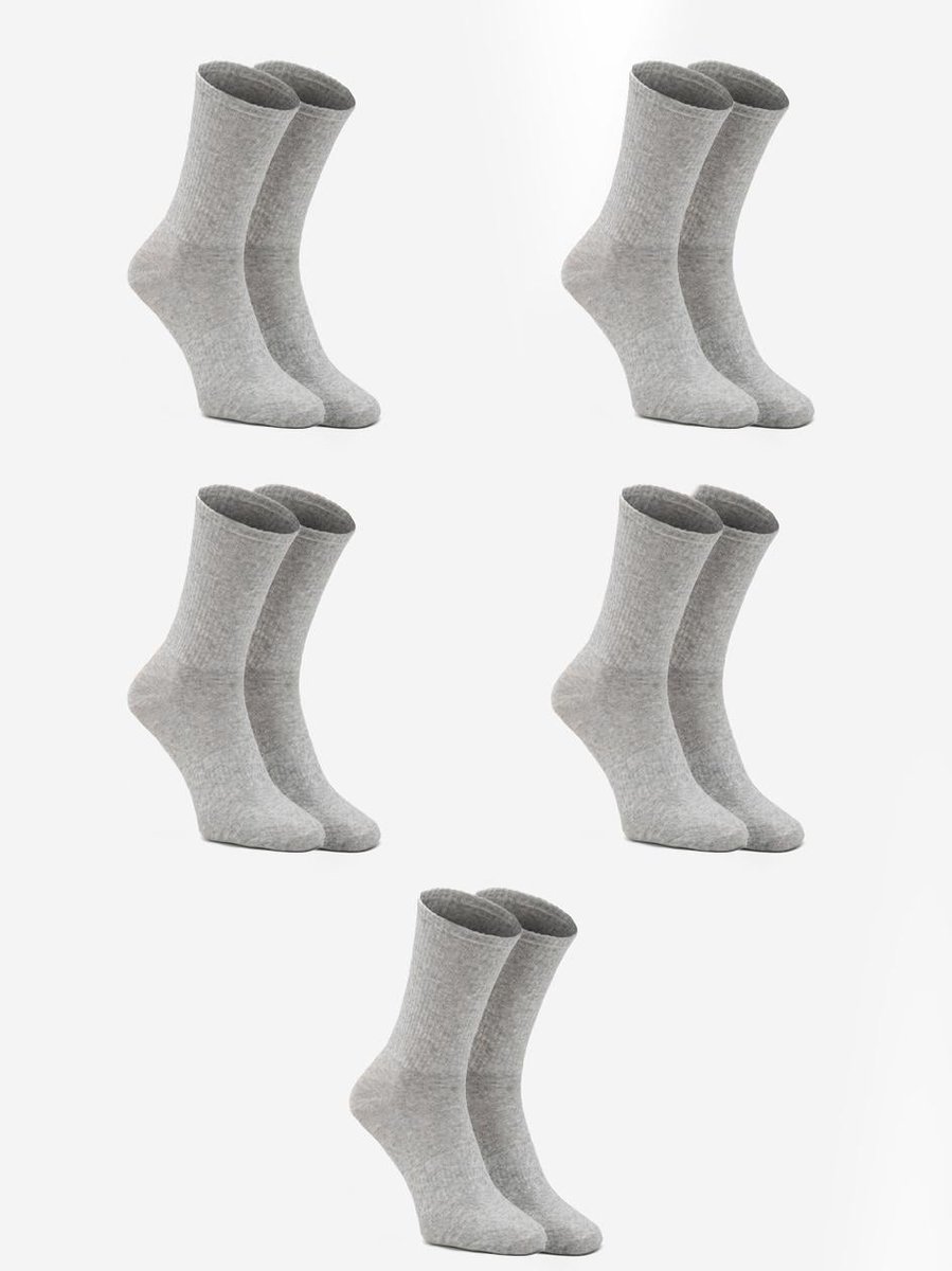 Zestaw 5 Par Długich Skarpet Męskich Szarych Urban Socks Czyste gładkie klasyczne szare 41-46