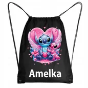 Plecaki worki - Worek Szkolny Na Buty Workoplecak WF Do Przedszkola STICH STITCH Lilo #6 - miniaturka - grafika 1