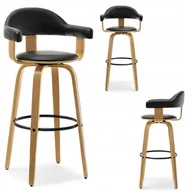 Taborety i hokery - Hoker Obrotowy Ekoskóra 37 Dąb Czarny - miniaturka - grafika 1