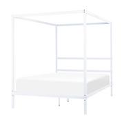 Łóżka - Łóżko metalowe z baldachimem 140 x 200 cm białe LESTARDS - miniaturka - grafika 1