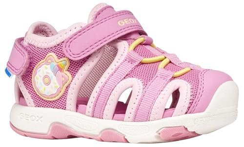 Geox Sandały dla chłopców i dziewczynek B Multy Girl, DK PINK/LT Yellow, 25 EU
