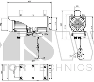 Wciągarka linowa elektryczna MSW (udźwig: 600 kg, wys. podnoszenia: 12 m) 45680726 - Wciągarki - miniaturka - grafika 2