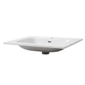 Umywalki - Umywalka ceramiczna Maya Remix biała zintegrowana z blatem 61x49x14 cm Sensea - miniaturka - grafika 1