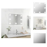 Lustra - vidaXL Lustro ścienne bez ramy z oświetleniem LED Prostokątne szkło - Lustro - miniaturka - grafika 1