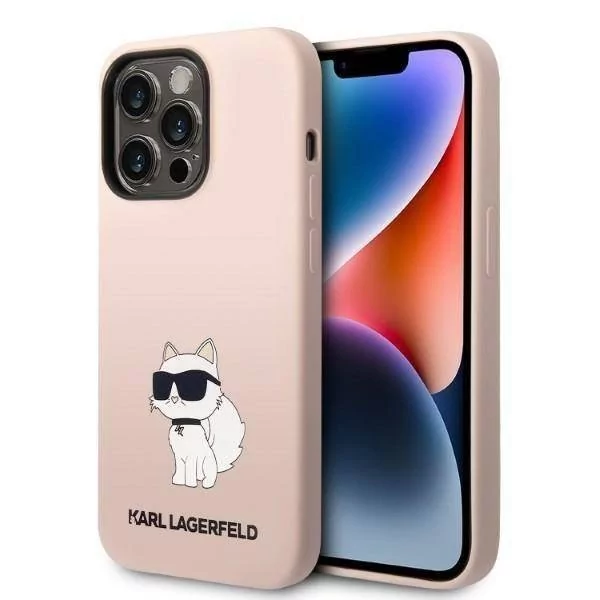 Karl Lagerfeld Etui do iPhone 14 Pro 6,1" hardcase różowy/pink Silicone Choupette