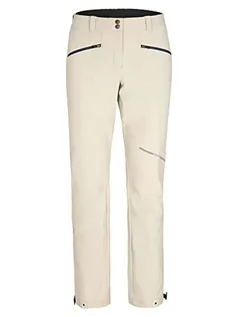 Spodnie damskie - Ziener Damskie spodnie softshellowe Nordic, wiatroszczelne, elastyczne, funkcjonalne, srebrno-beżowe, 36 - grafika 1
