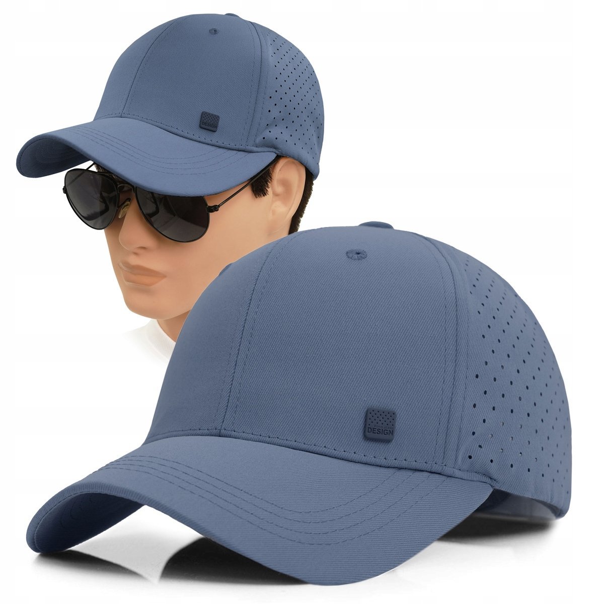 CZAPKA z Daszkiem Bejsbolówka Oddychająca Głęboka NIEBIESKA Pako Jeans