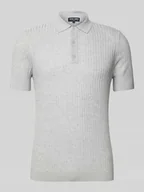 Koszulki męskie - Koszulka polo o kroju slim fit z fakturowanym wzorem - miniaturka - grafika 1
