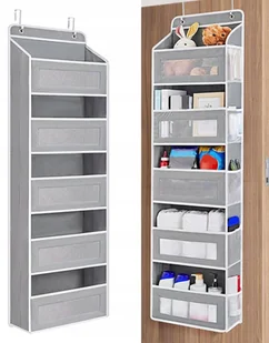 ORGANIZER WISZĄCY NA DRZWI 5 PÓŁEK SZARY UNIWERSALNY DO ŁAZIENKI REGAŁ - Meble modułowe i akcesoria - miniaturka - grafika 1
