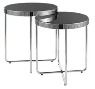 Ławy i stoliki kawowe - Zestaw okrągłych stolików SAGA kolor CZARNY/CHROM - miniaturka - grafika 1