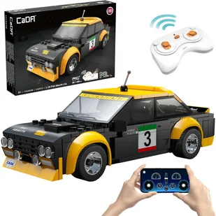 Klocki konstrukcyjne CaDA Samochód zdalnie sterowany Auto wyścigowe 20 cm Czarny Fiat Abarth 131 Pojazd 216 elementów RC Dual Mode - Klocki - miniaturka - grafika 1