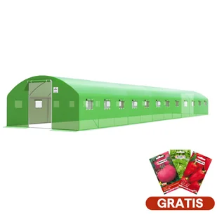 Tunel Foliowy PODWÓJNE Drzwi 4x12x2 - 48m2 12 sekcji Zielony - Szklarnie ogrodowe - miniaturka - grafika 1