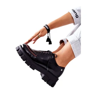 Damskie Skórzane Półbuty Maciejka Czarne 5074A-01 - Półbuty damskie - miniaturka - grafika 1