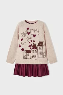 Swetry dla dziewczynek - Mayoral sweter dziecięcy kolor bordowy lekki - grafika 1