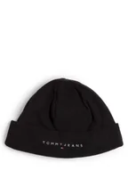 Czapki męskie - Tommy Jeans Czapka męska Mężczyźni czarny jednolity, ONE SIZE - miniaturka - grafika 1