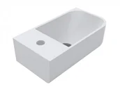 Umywalki - Miraggio Ko Umywalka wisząca 40x22 cm prawa Miramarble biały mat 69125611 - miniaturka - grafika 1