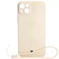 Etui i futerały do telefonów - Etui Bizon Case Silicone MagSafe do Apple iPhone 14 Plus, beżowe - miniaturka - grafika 1