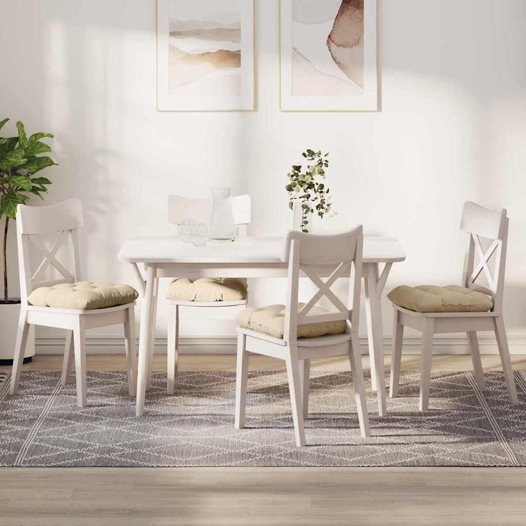 vidaXL Poduszki na siedziska 4 pcs Kremowy 40 x 40 cm 42015093