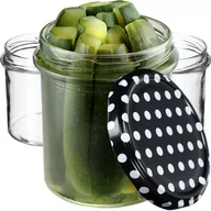 Pojemniki kuchenne - Szklane słoiki Avila 350ml 20szt. 82mm + wieczka "Czarny Groszek" - miniaturka - grafika 1